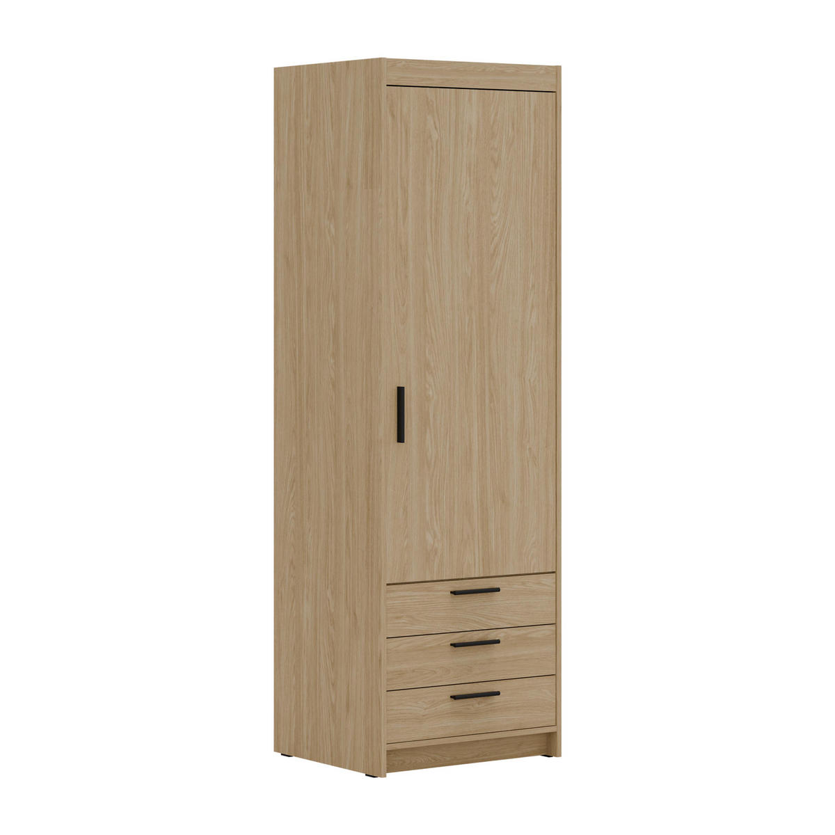 KLEIDERSCHRANK Storicos Geölte Eiche 59,9/190,5/53 cm - 1T3S Modern mit Schubladen - Eichefarben, Holzwerkstoff/Kunststoff (59.9/190.5/53cm) - AX Living