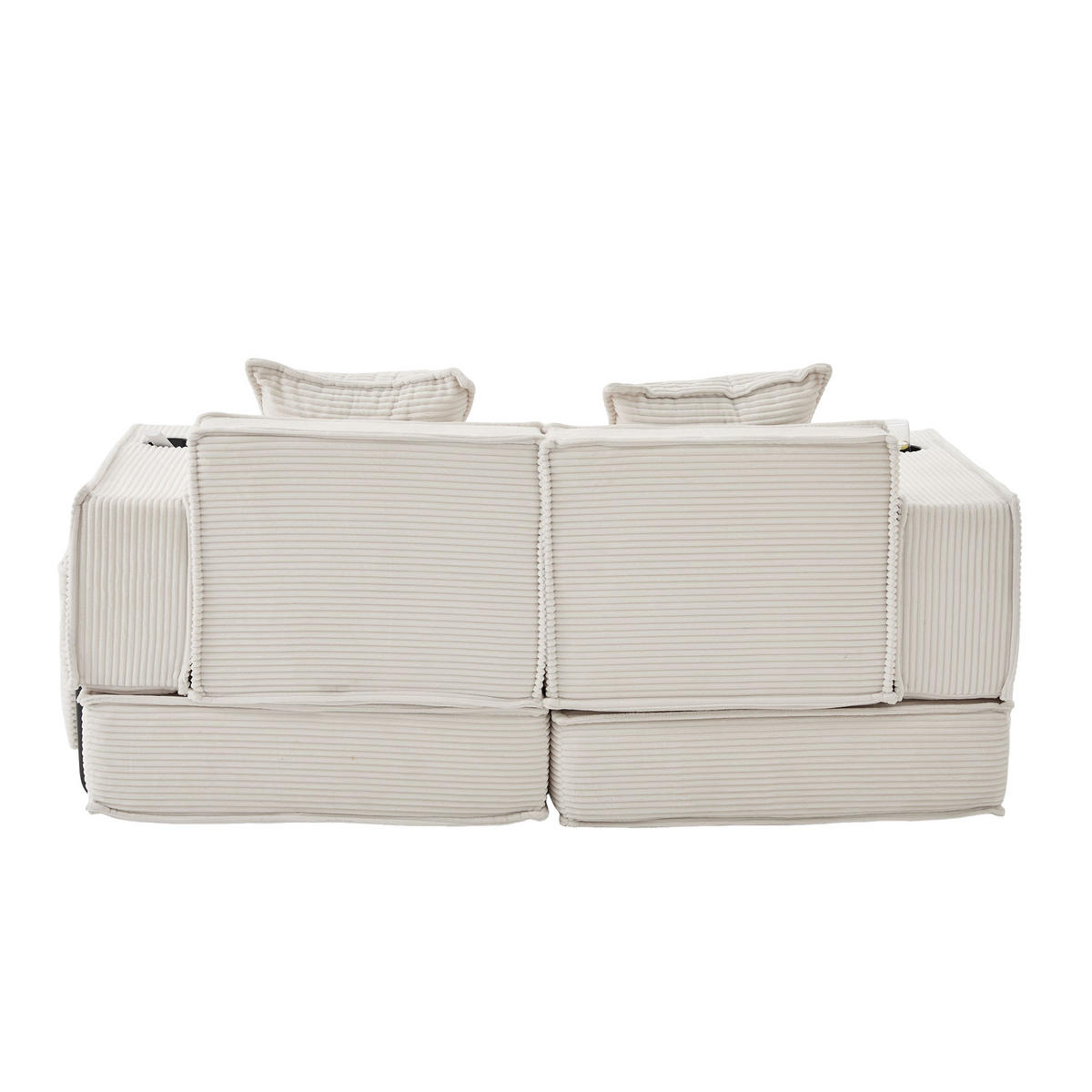 SCHLAFSOFA DE-33894 mit Fußhocker und Becherhalter Beige - Beige, Textil (78/66/162cm) - ComfortXL