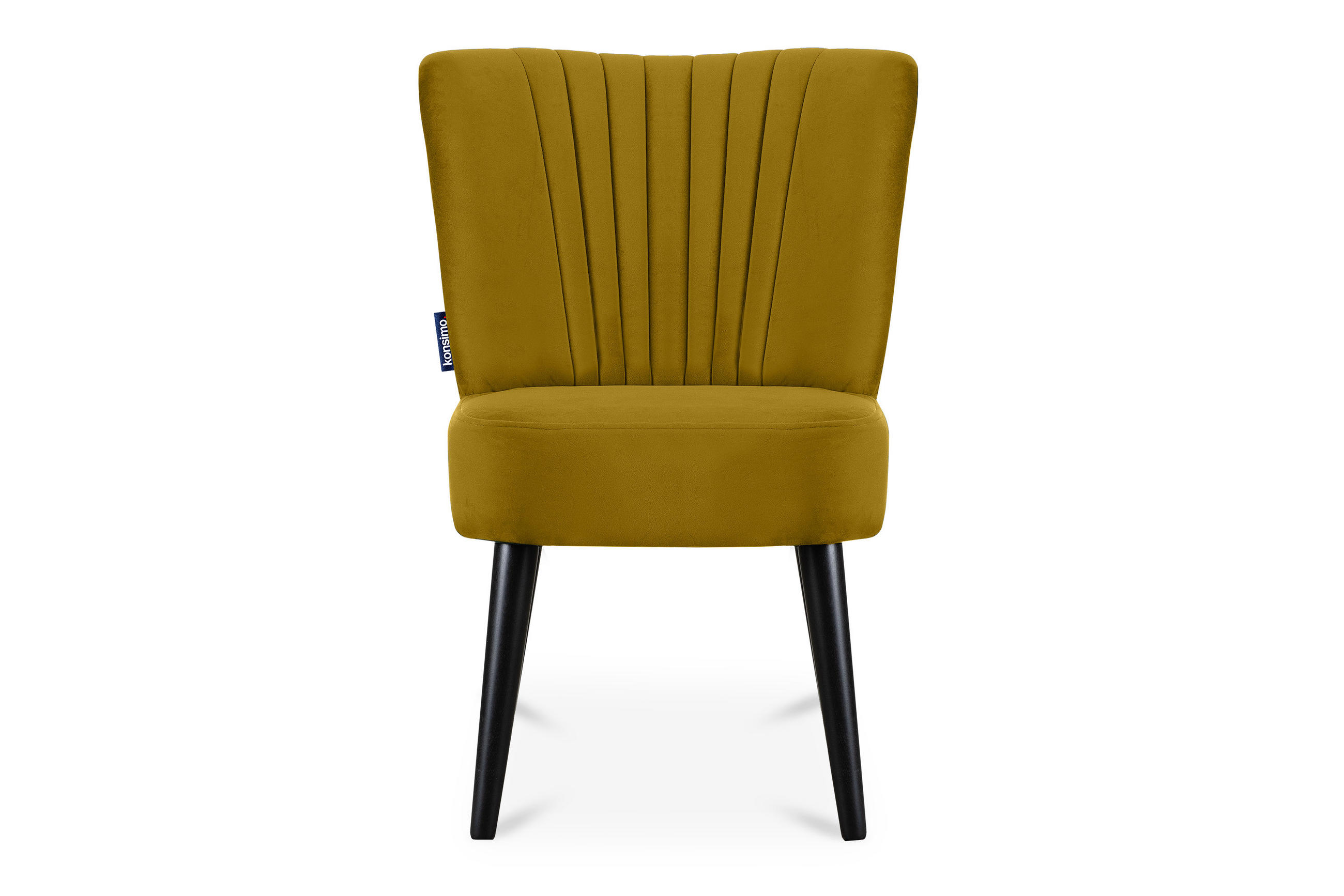COCKTAILSESSEL DUCO auf hohen Beinen, Gelb/Schwarz - Gelb/Schwarz, Holz/Textil (63/89/65cm) - KONSIMO®
