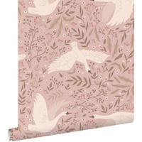 TAPETE Schwäne 53 cm x 10.05 m - Pink, Papier (53/0.1cm) - ESTAhome