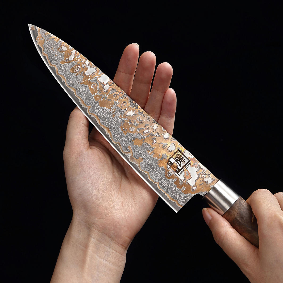 CHEFMESSER MysticMagma - Edelstahlfarben/Ahornfarben, Holz/Metall (33cm) - Zayiko