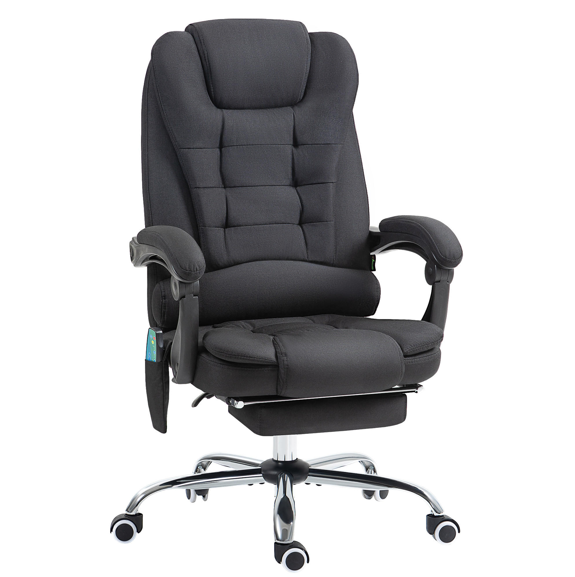 BÜROSTUHL mit Massagefunktion höhenverstellbar Stoff Black - Schwarz, Kunststoff (70/119/65cm) - Meubliv
