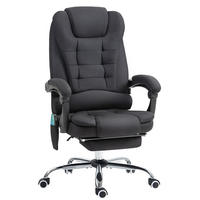 BÜROSTUHL mit Massagefunktion höhenverstellbar Stoff Black - Schwarz, Kunststoff (70/119/65cm) - Meubliv
