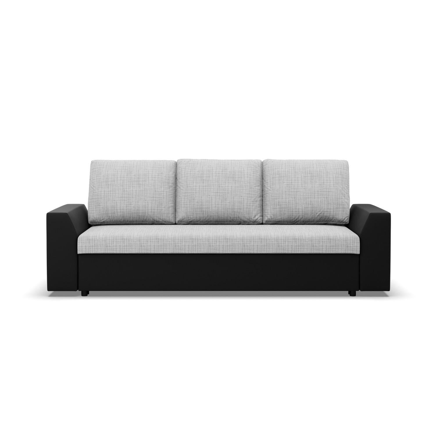 SOFA 3-SITZER MIT SCHLAFFUNKTION LUGO Grau/Schwarz - Schwarz/Grau, Textil (92/92/232cm) - Mebligo