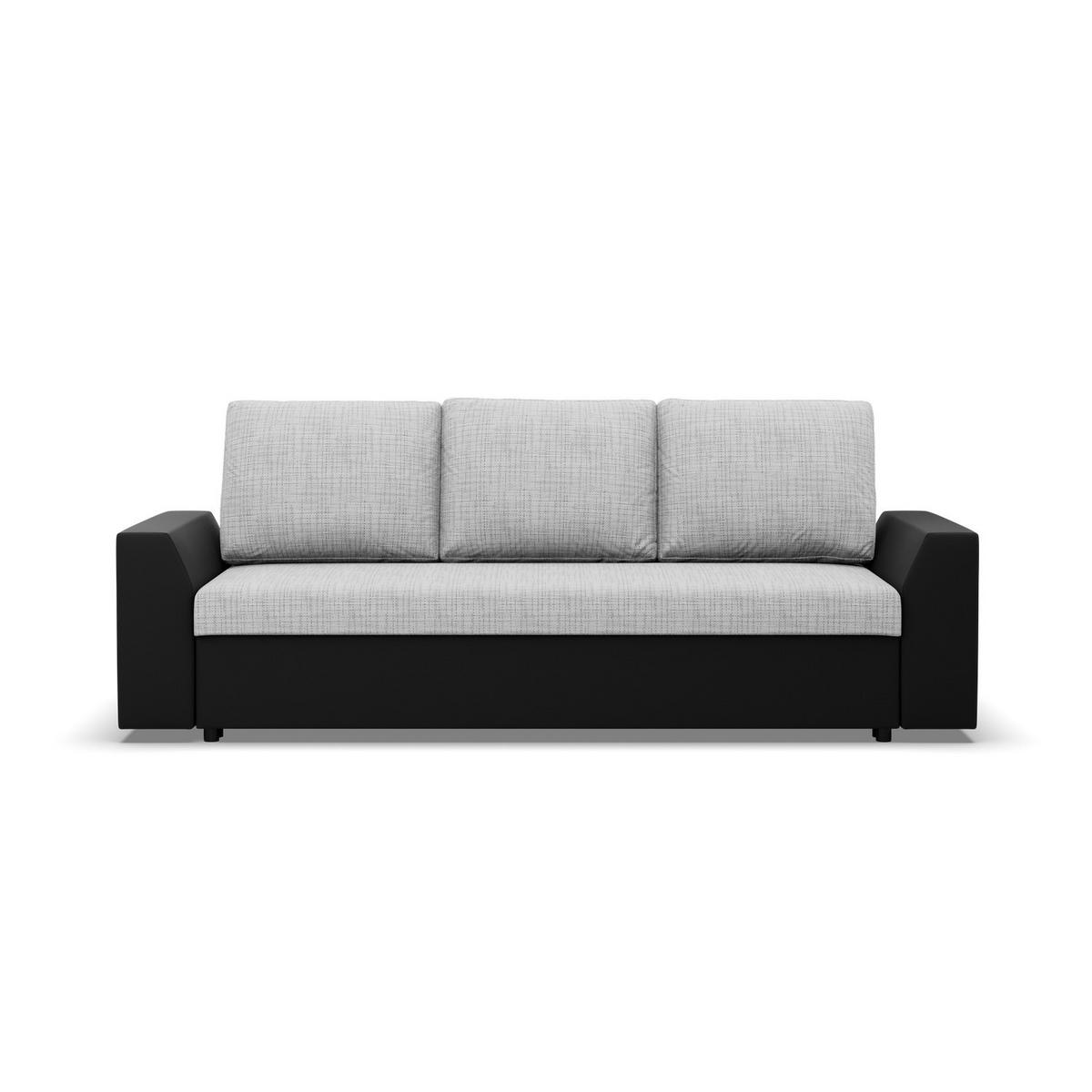SOFA 3-SITZER MIT SCHLAFFUNKTION LUGO Grau/Schwarz - Schwarz/Grau, Textil (92/92/232cm) - Mebligo