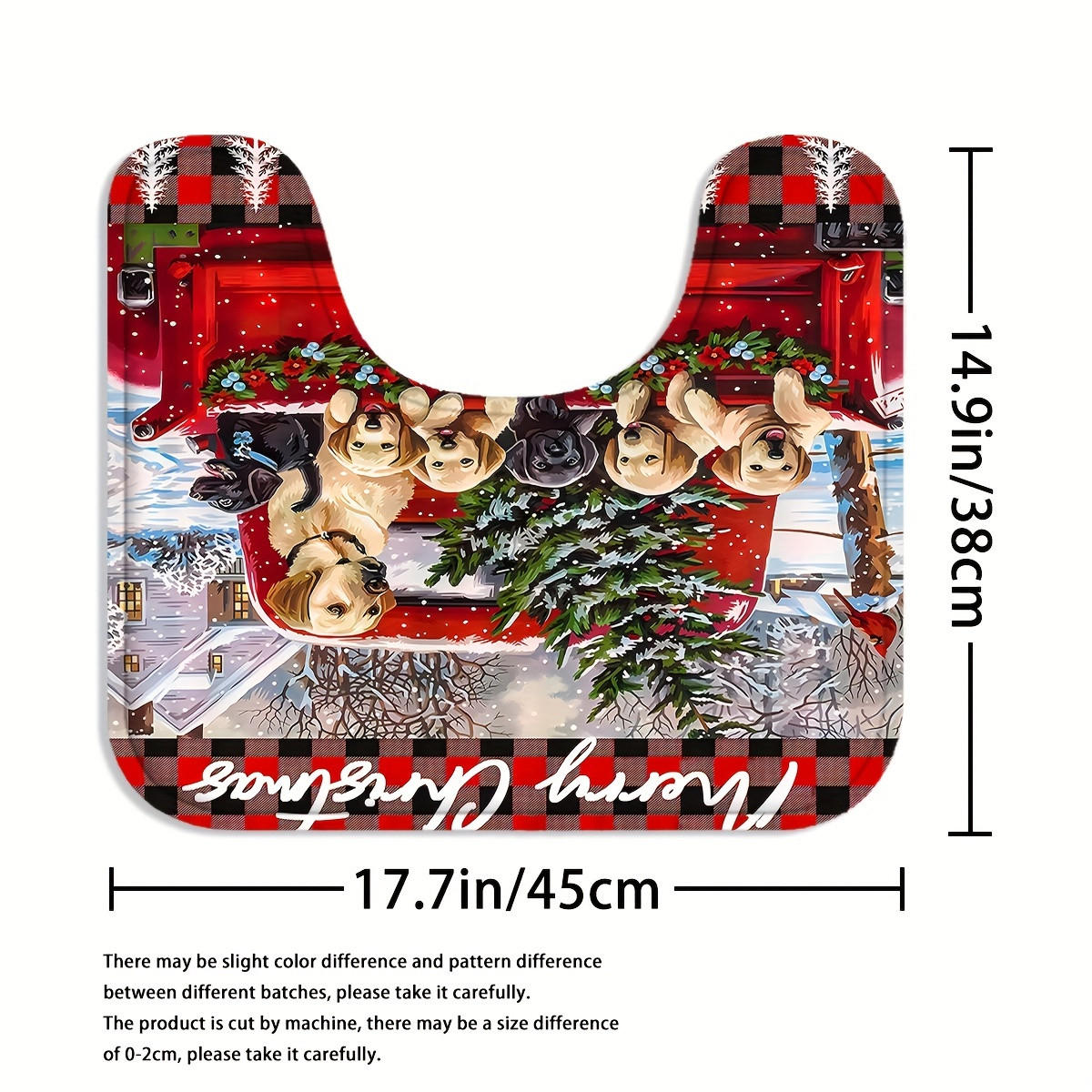 DUSCHVORHANG SET Weihnachten Muster Duschvorhang Bodenmatte Toilettenmatte - Rot, Textil (180/180cm) - MCBOSON