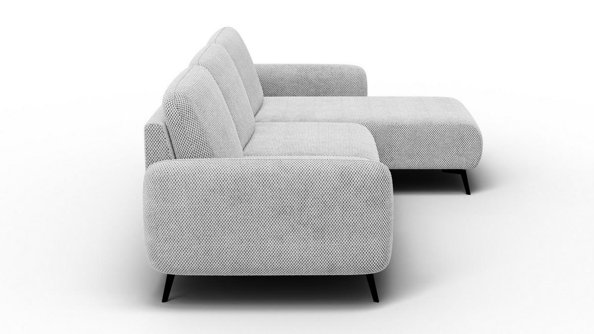 ECKSOFA FEBE 4-Sitzer rechts, hellgrau - Hellgrau/Schwarz, Holz/Textil (264/157cm) - Courtois Laville