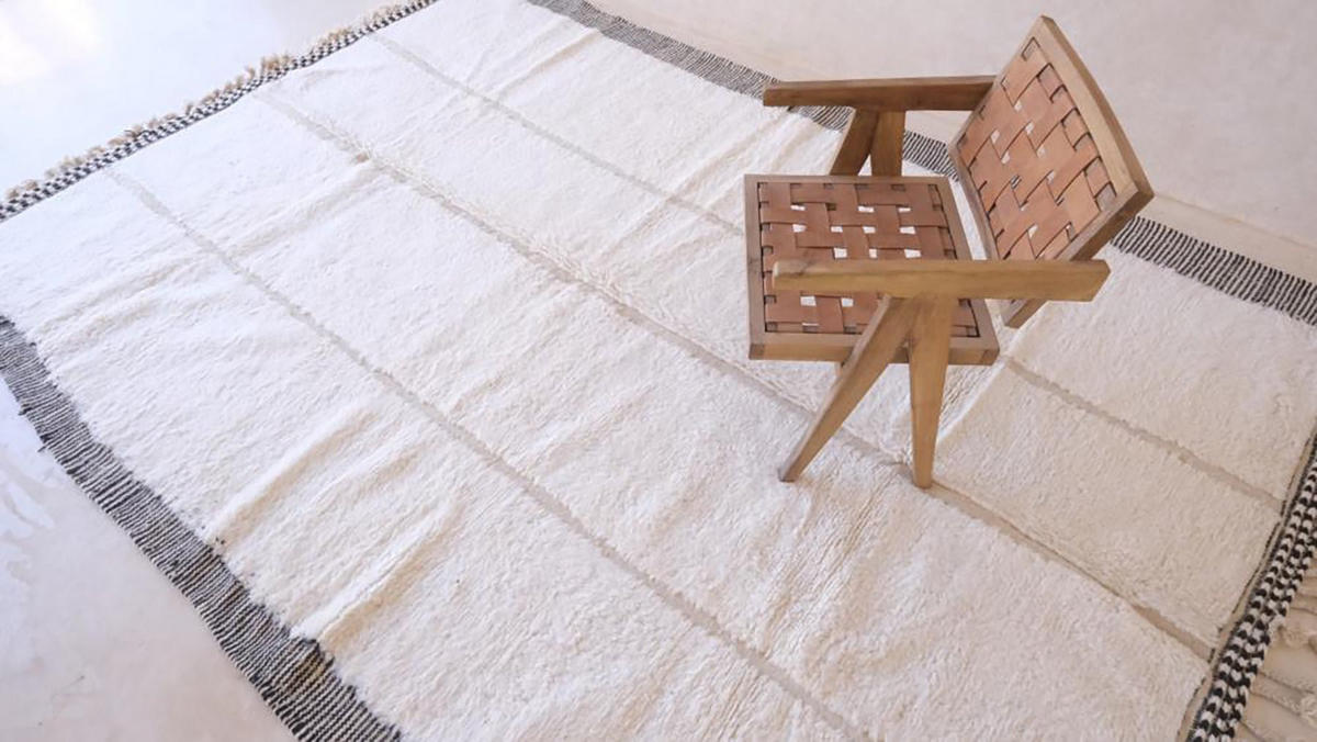 BERBERTEPPICH aus Marokko aus reiner Wolle 250x 350 cm - Weiß, Naturmaterialien (250/350cm) - AFK Living