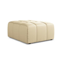 POUF Kunstleder Beige - Beige/Schwarz, Holzwerkstoff/Kunststoff (75/41/90cm) - Makamii