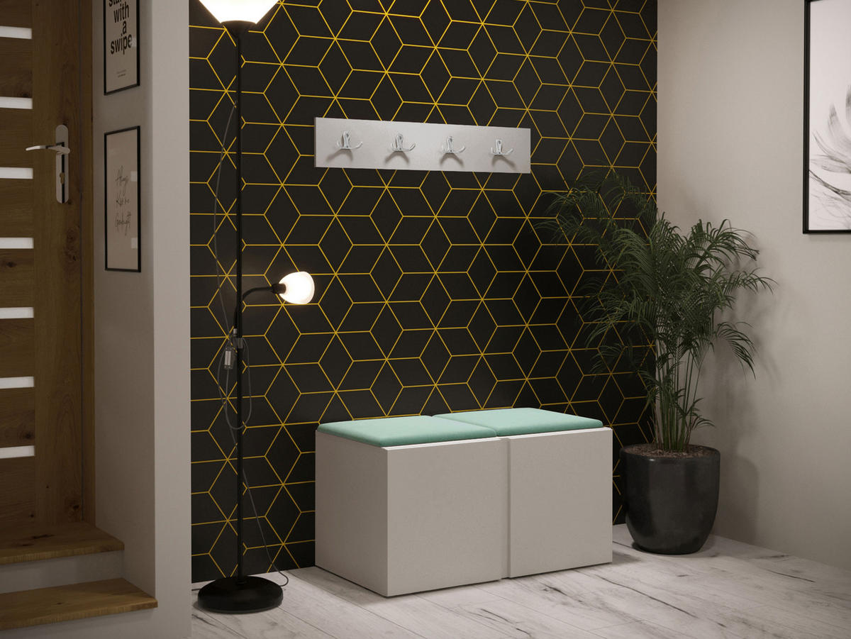 GARDEROBEN-SET Orion VI - Kaschmir/Mintgrün, Holzwerkstoff/Kunststoff (84/42/46cm) - MIRJAN24