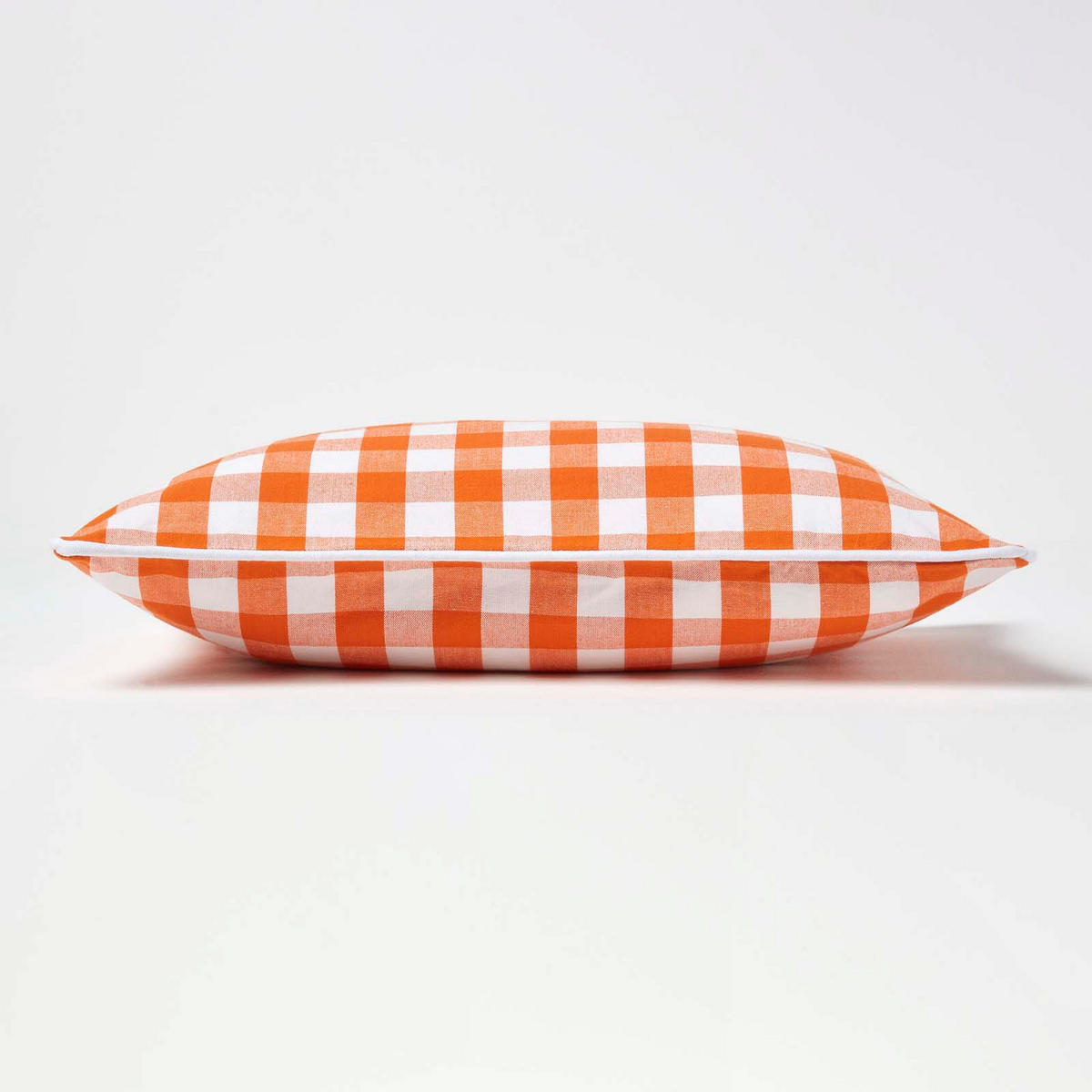 KISSENHÜLLE Karo-Muster 30/50 cm, 100% Baumwolle - Orange, Textil (30/50cm) - Homescapes