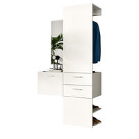 GARDEROBE Set weiß 104 cm, Komplettset 3-teilig mit Spiegel - Silberfarben/Weiß, Glas/Holzwerkstoff (104/190/36cm) - Inn.Furn