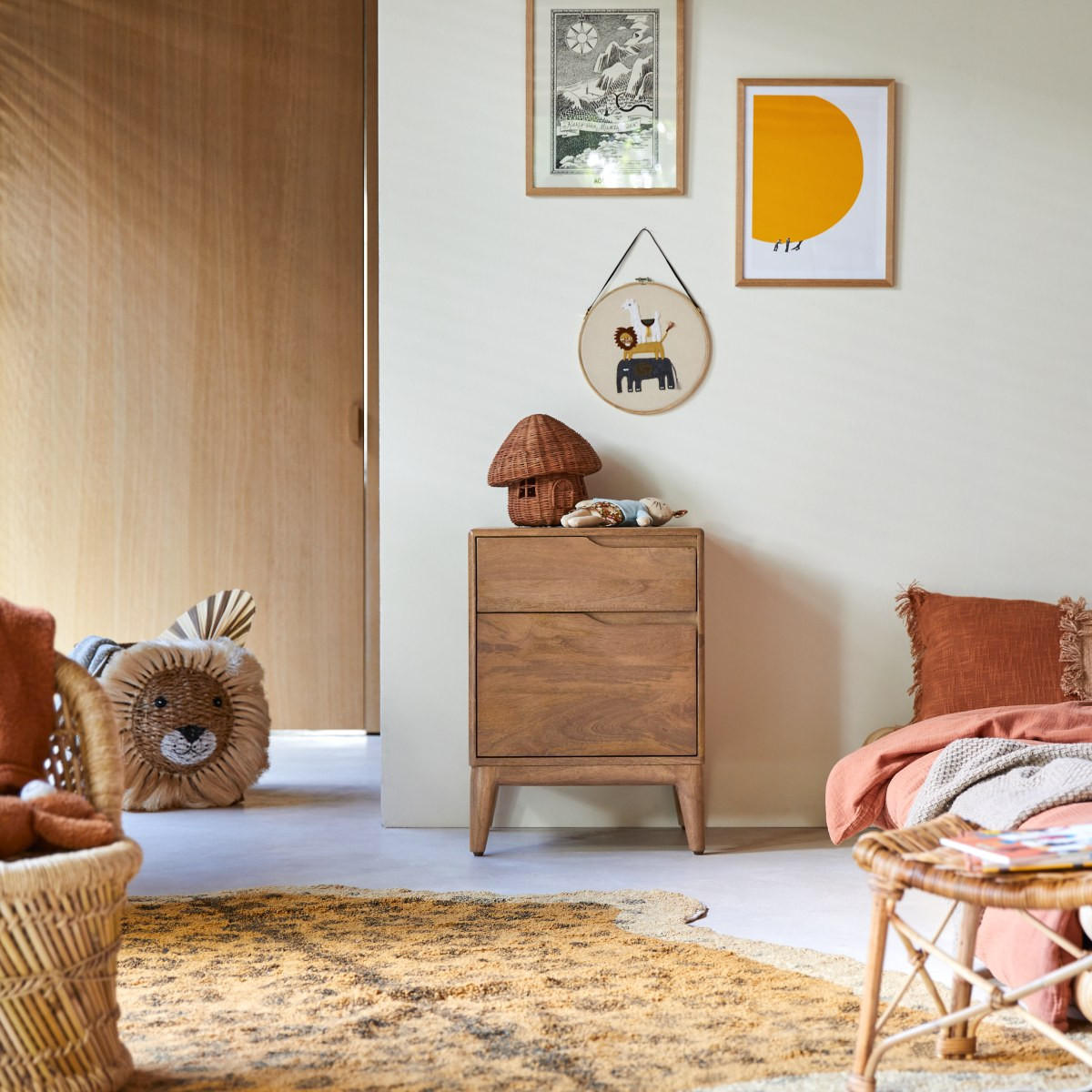 KINDER-NACHTTISCH Gabrielle Braun aus Mango - Braun, Holz (45/63/40cm) - Tikamoon
