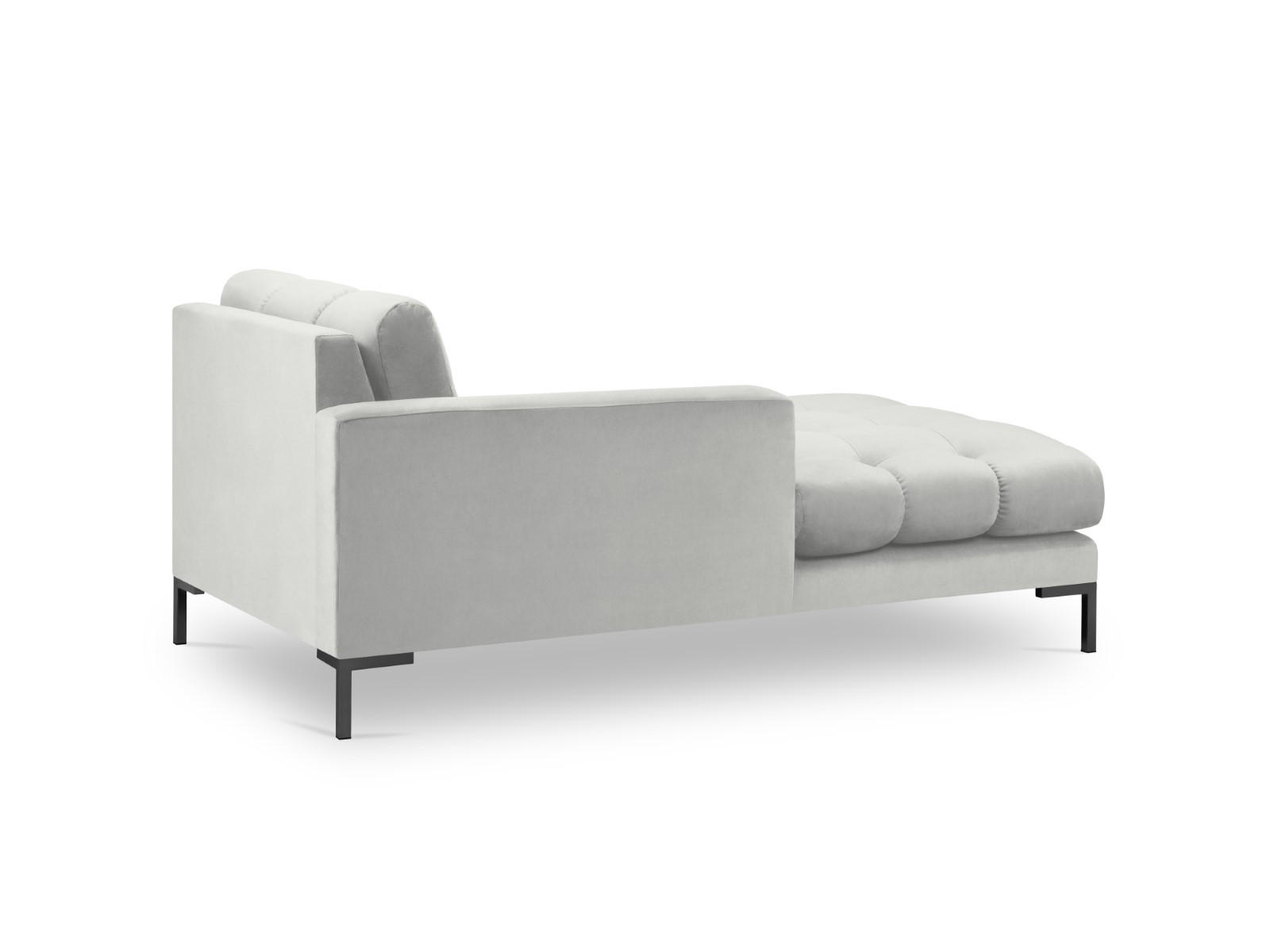 CHAISELONGUE links Mamaia aus Samt silber - Silberfarben, Textil (102/75/185cm) - Micadoni