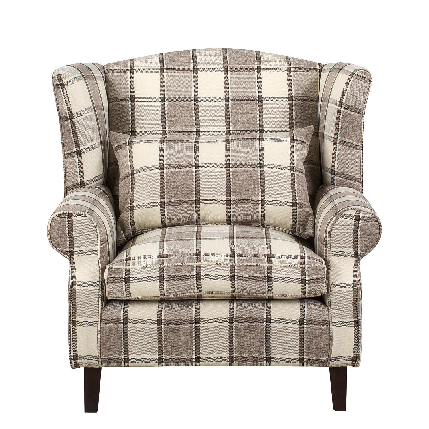 XL OHRENSESSEL - Beige/Braun, Textil (93/93/87cm) - home24