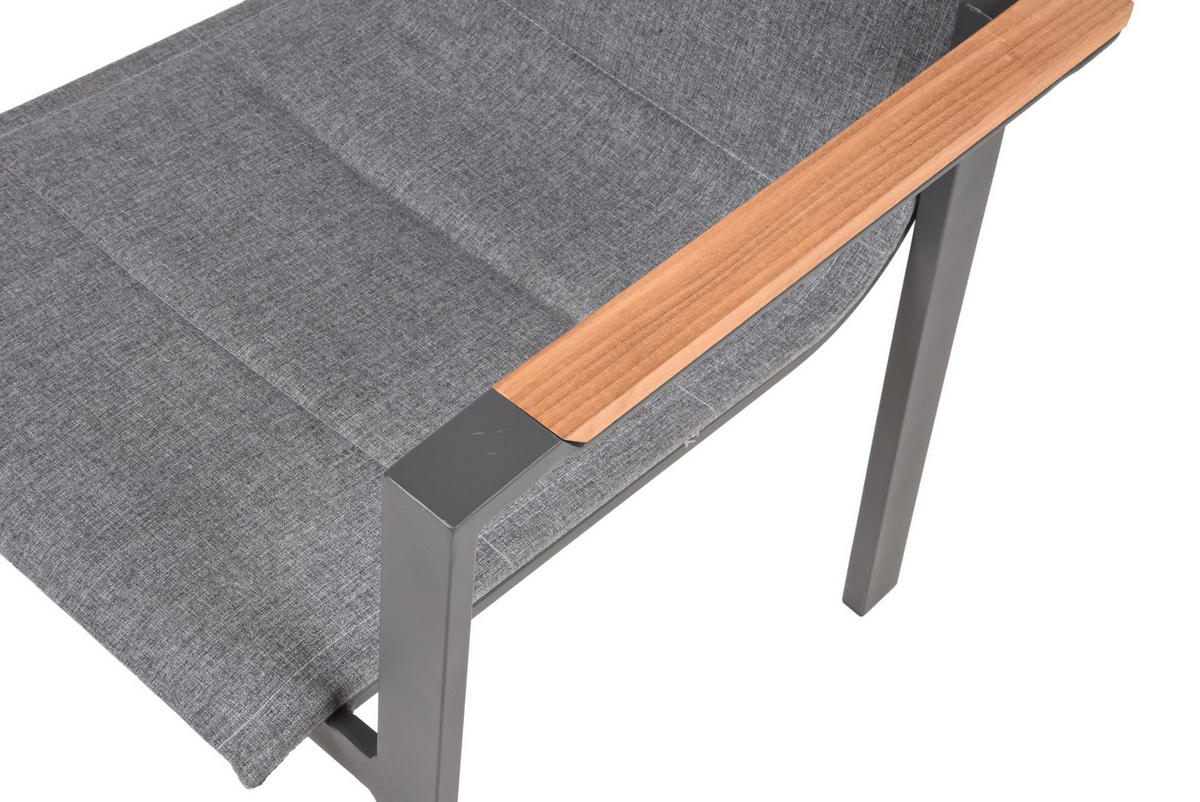 GARTEN-SITZGRUPPE Faye 9-teilig Gartenmöbel-Set - Dunkelgrau, Holz - DELUKE