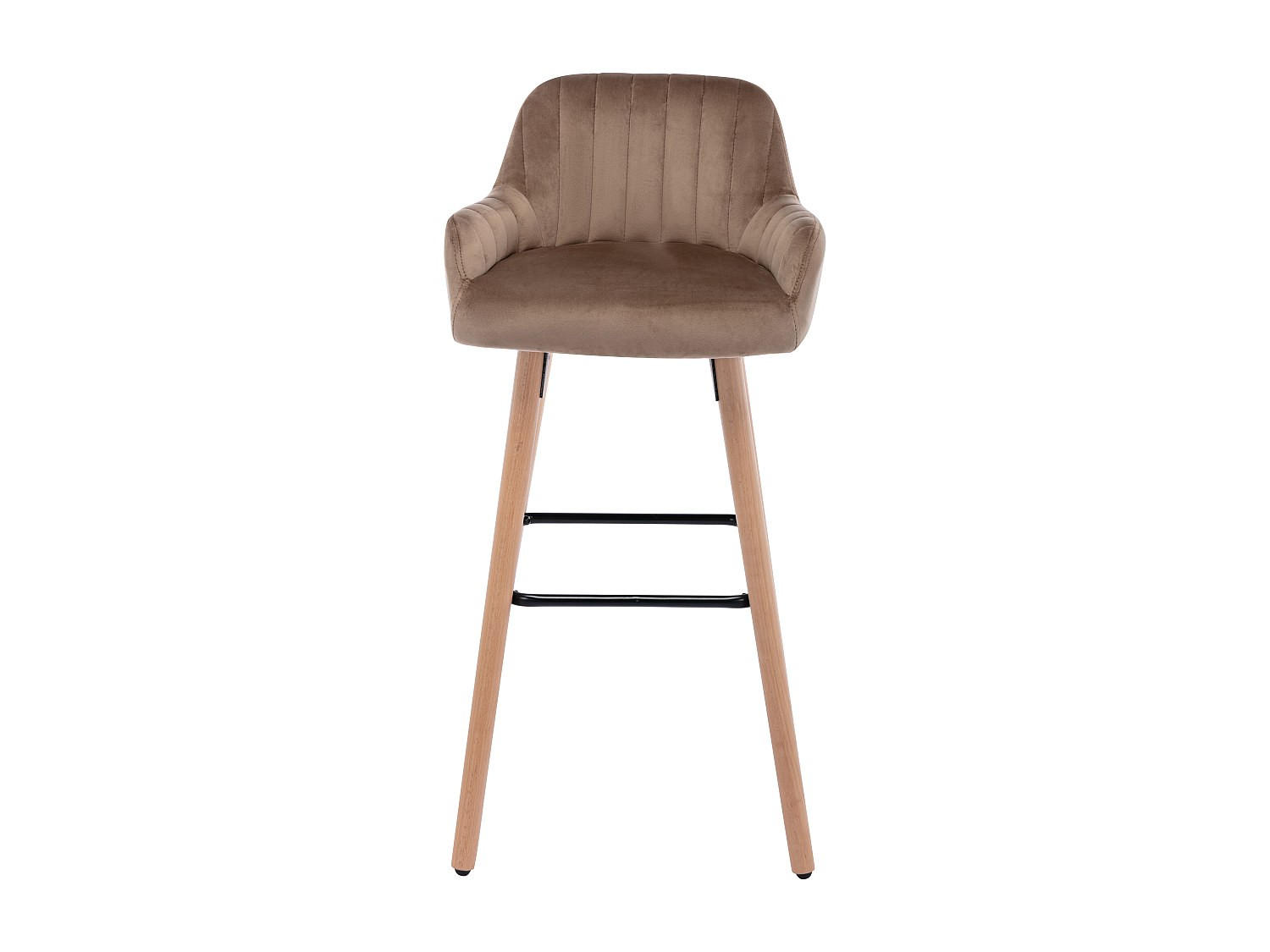 BARHOCKER - 47 cm x 52 cm - samt - beige Eleana - Beige, Textil (47/98/52cm) - Vente-Unique