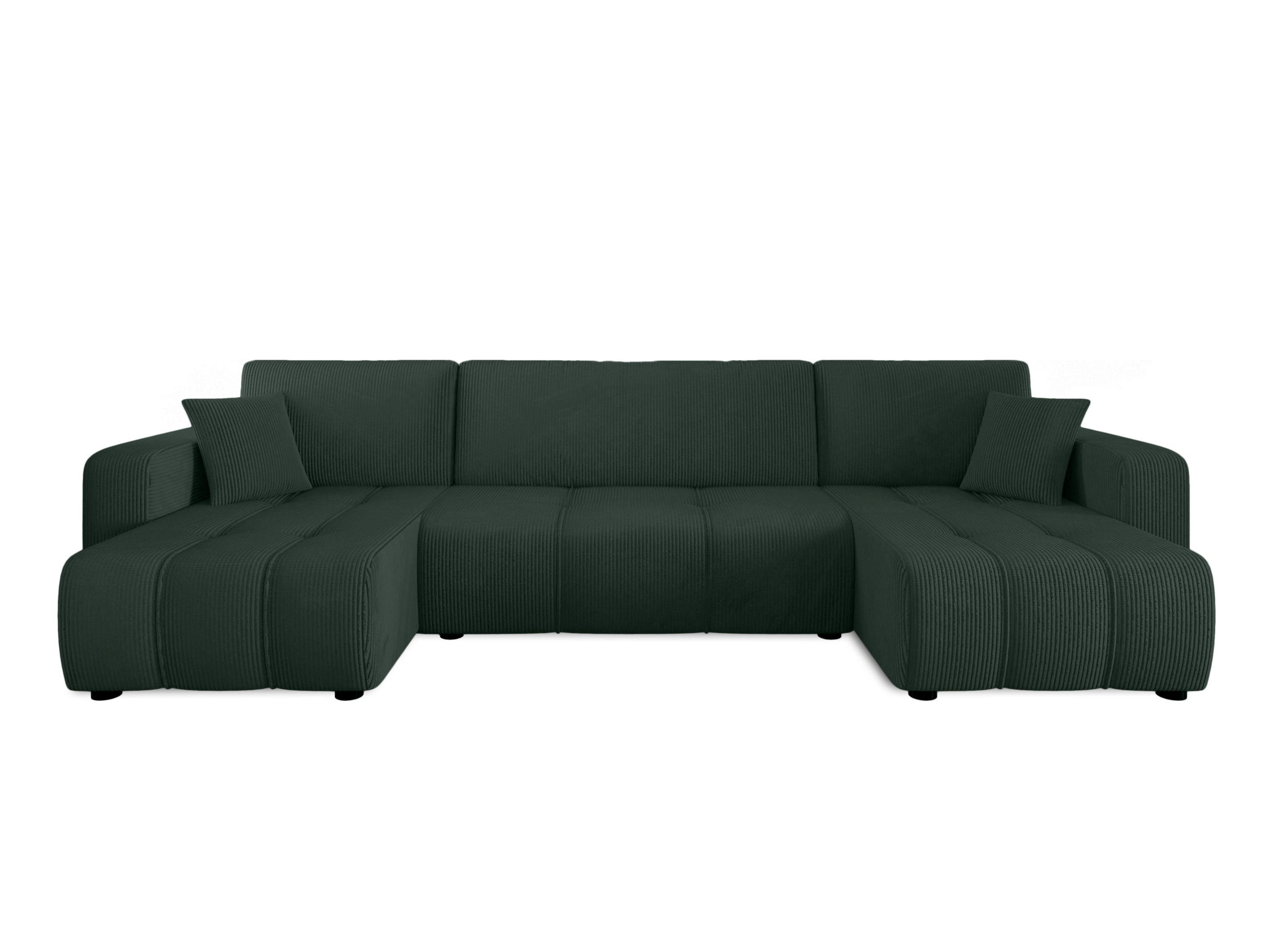 WOHNLANDSCHAFT Aice U-Form 317 cm – mit Schlaffunktion, Bettkasten, Kissen & bequemer Wellenfederung - Grün, Kunststoff (317/85/146cm) - Wohnideebilder
