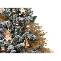 WEIHNACHTSBAUM künstlicher 60 cm mit LED-Beleuchtung, RENTIERFREUDE, mit 27 Weihnachtsbaumschmuck, Pflanztopf mit Jutesack - Silberfarben/Weiß, Kunststoff/Stein (40/60cm) - LAALU