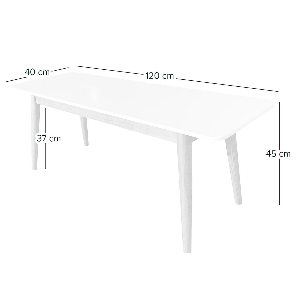 SITZBANK - Eichefarben/Weiß, Holzwerkstoff (120/45/40cm) - home24