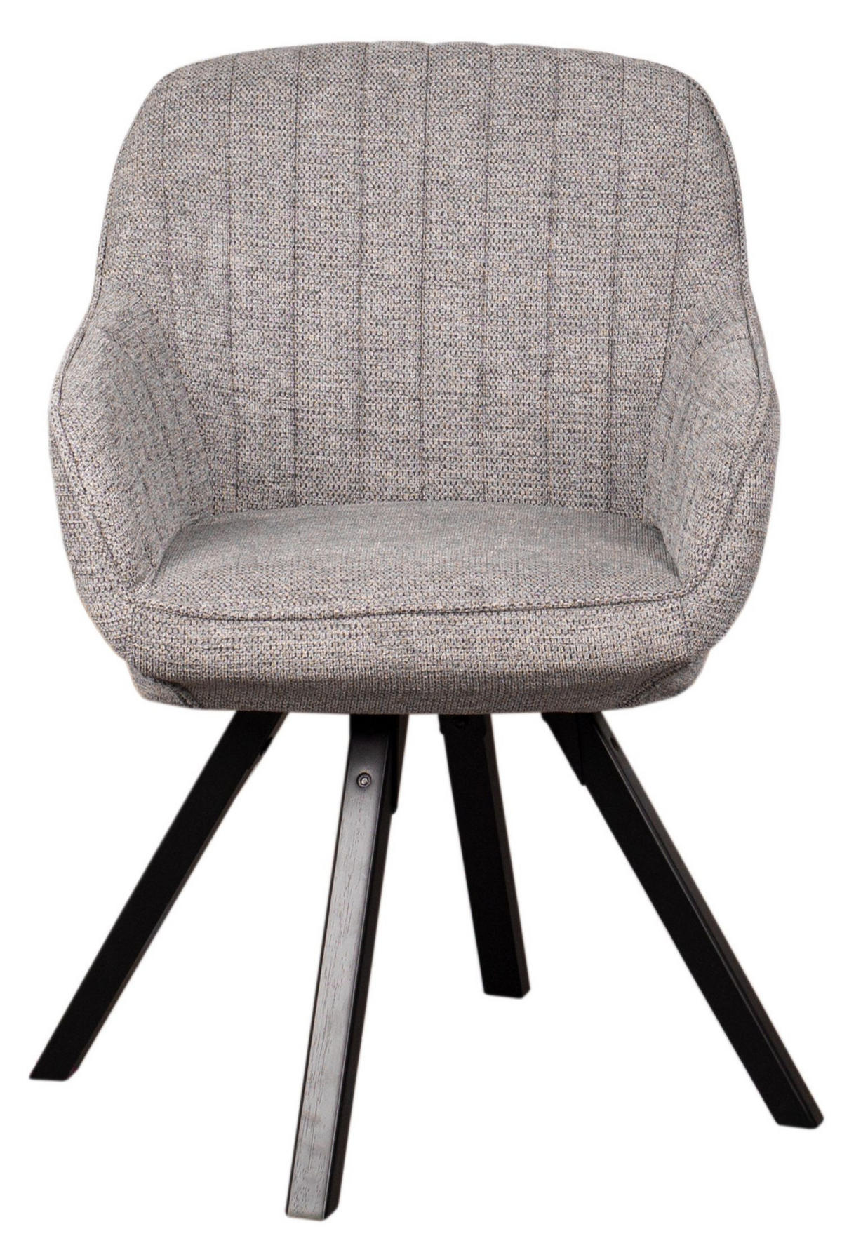 DININGSESSEL Matera - 4er Set - drehbar - hellgrau - Hellgrau/Schwarz, Textil/Metall (59/84/61cm) - bene living