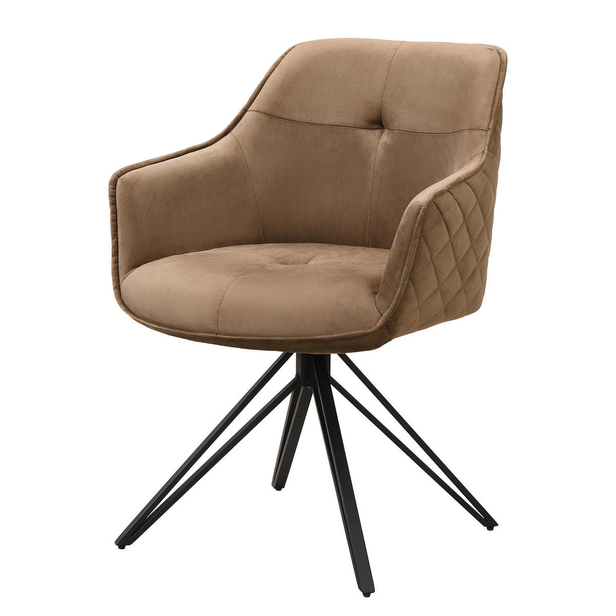 ARMLEHNENSTUHL - Taupe, Textil/Metall (60/82/62cm) - home24