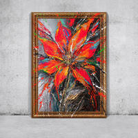 GEMÄLDE Kraft der Blüte Schattenfugenrahmen Gold 120x80 cm - Goldfarben, Holz (120/80cm) - YS-art gallery