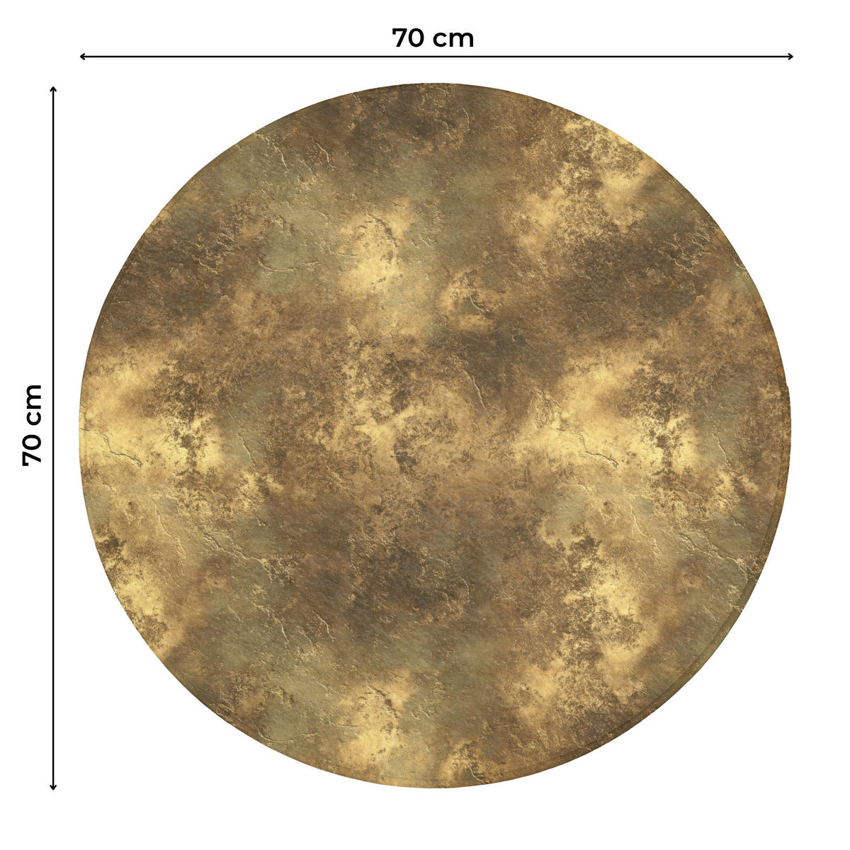 WC-VORLEGER Antik - Metallic-Look - Gold Toilettenteppich 70x70 cm - Goldfarben, Kunststoff/Textil (70/1cm) - OnlyWow