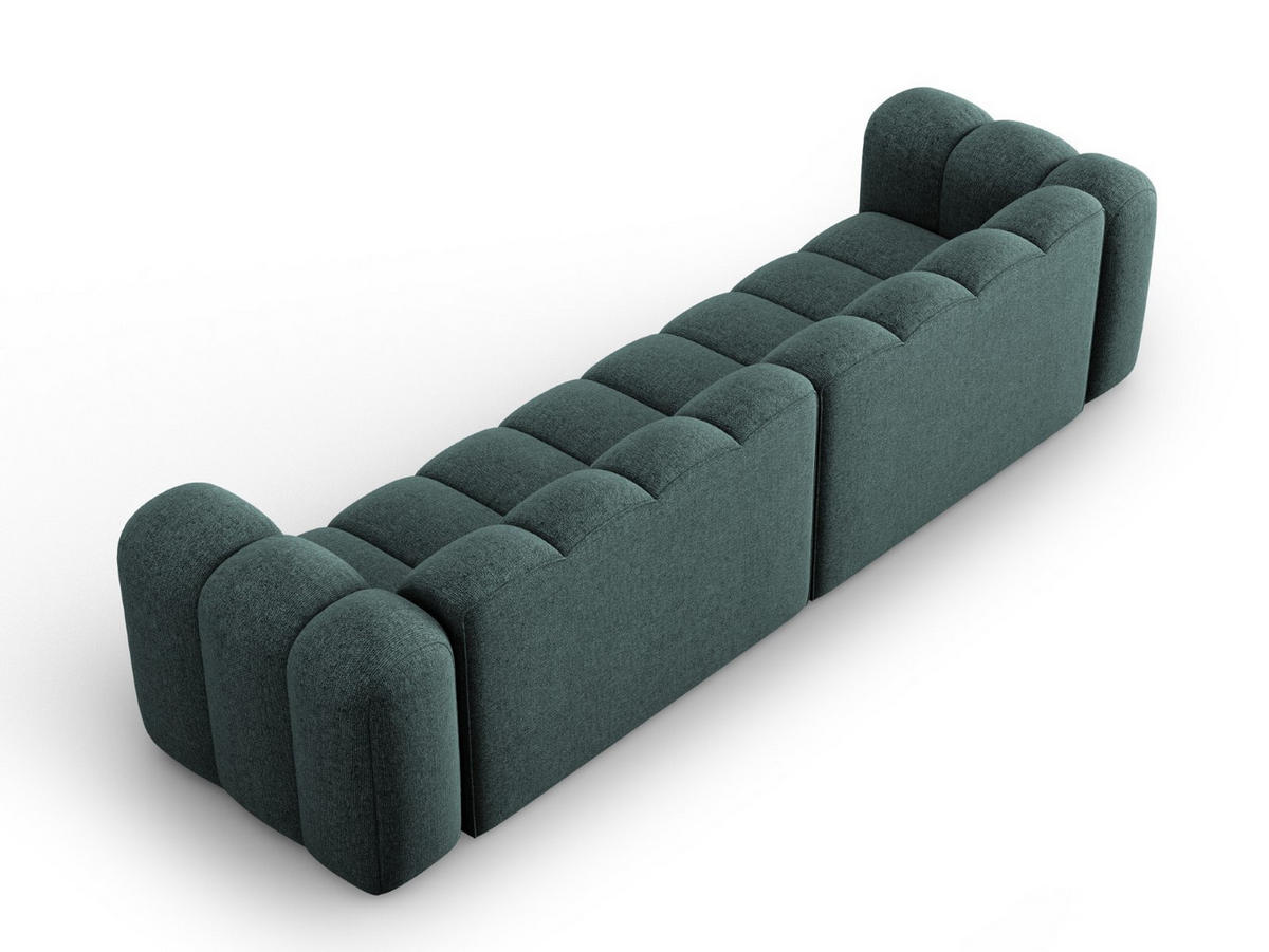 SOFA modular Lupine aus Chenille-Stoff petrol 4 Sitzplätze - Petrol, Textil (95/70/290cm) - Micadoni