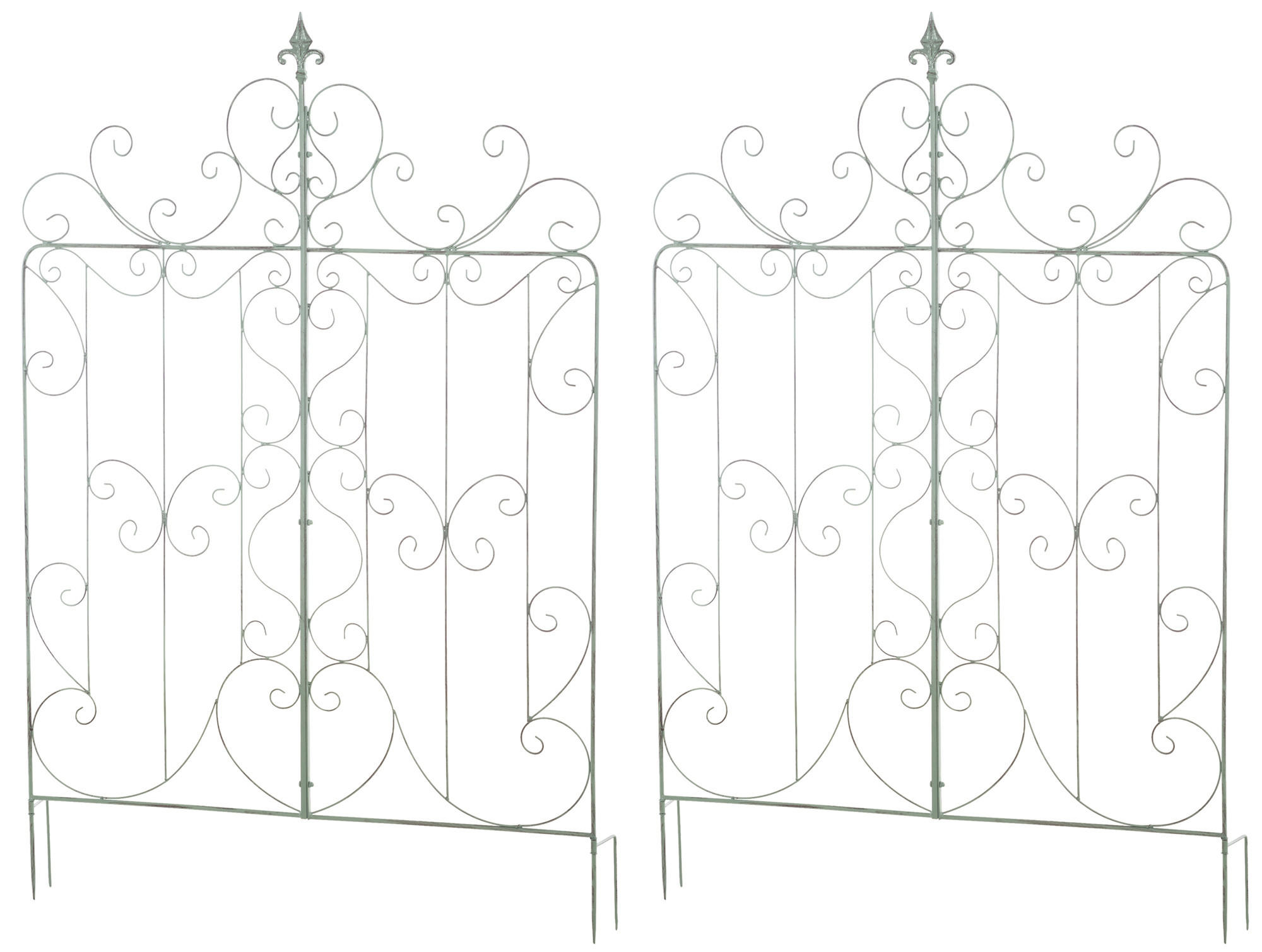 RANKGITTER Mandarin - 2er Set antik-grün - Grün, Metall (99/133/7cm) - TPFLiving