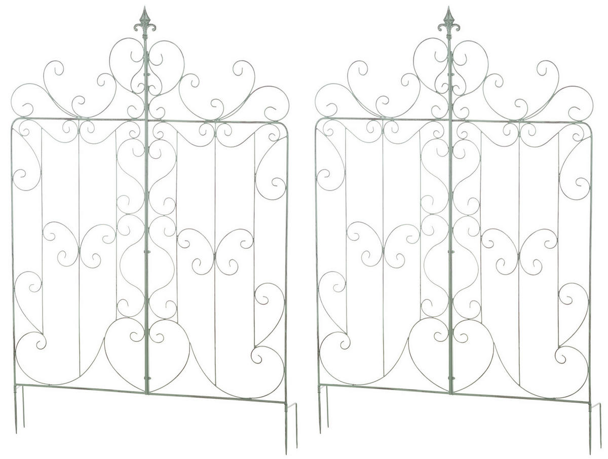 RANKGITTER Mandarin - 2er Set antik-grün - Grün, Metall (99/133/7cm) - TPFLiving