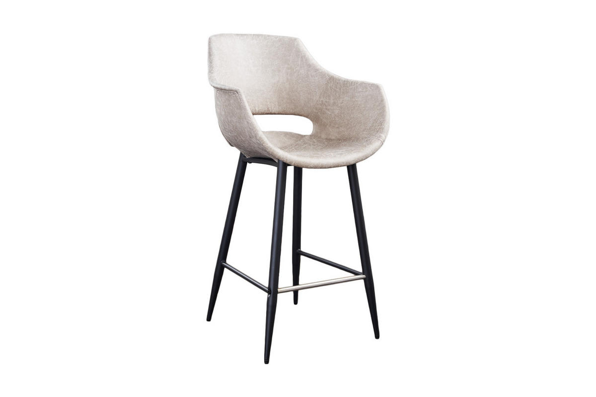 BARHOCKER ZAJA Weiß Microfaser - Weiß, Textil (57/114/59cm) - KAWOLA