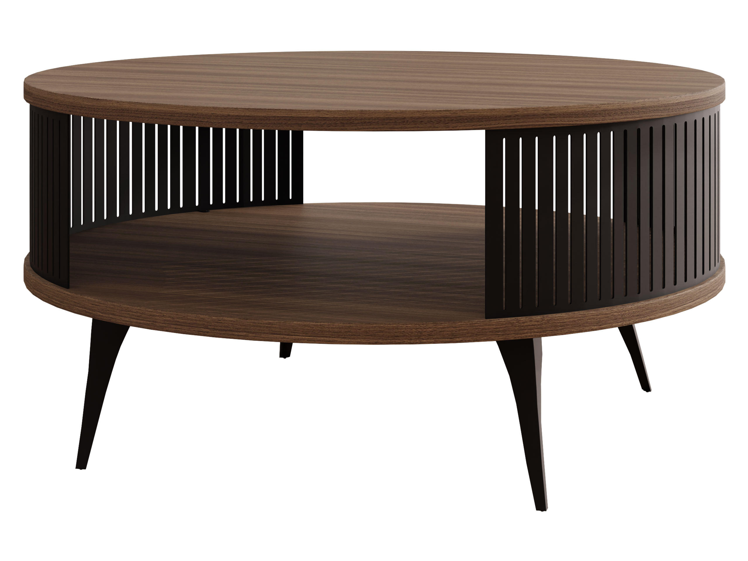 COUCHTISCH Roenni - Schwarz/Braun, Holzwerkstoff/Metall (75/75/44cm) - MIRJAN24