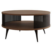 COUCHTISCH Roenni - Schwarz/Braun, Holzwerkstoff/Metall (75/75/44cm) - MIRJAN24