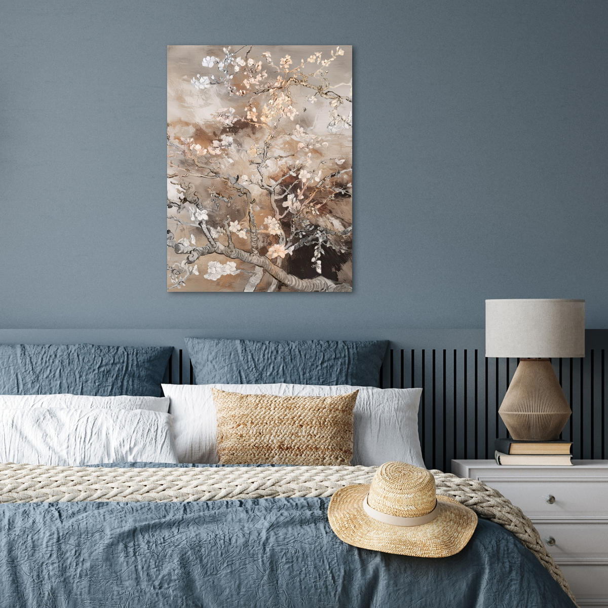 PLAKÁT Mandlový květ - Umění - Van Gogh - Béžová - Abstraktní 60x80 cm - hnědá, papír (60/80/0.1cm) - MuchoWow