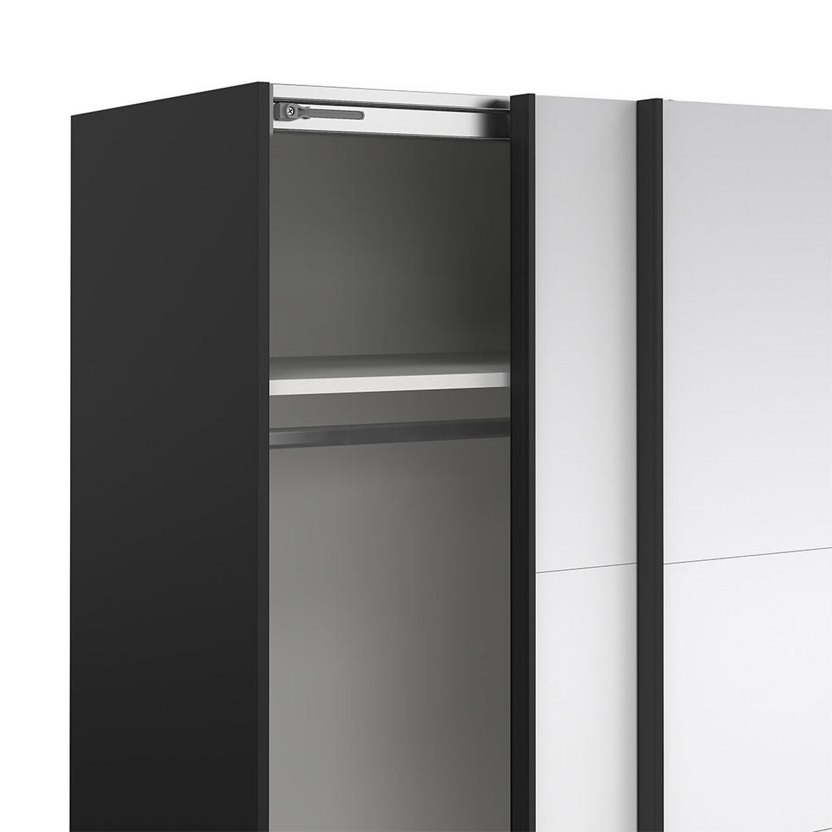 SCHIEBETÜRENSCHRANK, Catania, Schwarz, Holzwerkstoff, 179 x 67 x 201 cm - Schwarz, Holzwerkstoff (179/201/67cm) - ebuy24