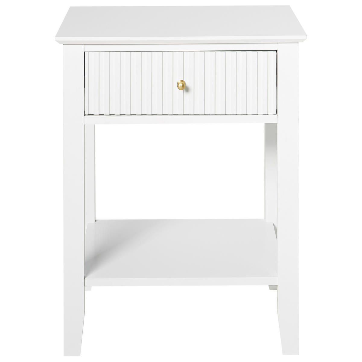 NACHTTISCH mit 1 Schublade Weiß Assisi - Weiß, Holzwerkstoff (35/48/62cm) - Beliani