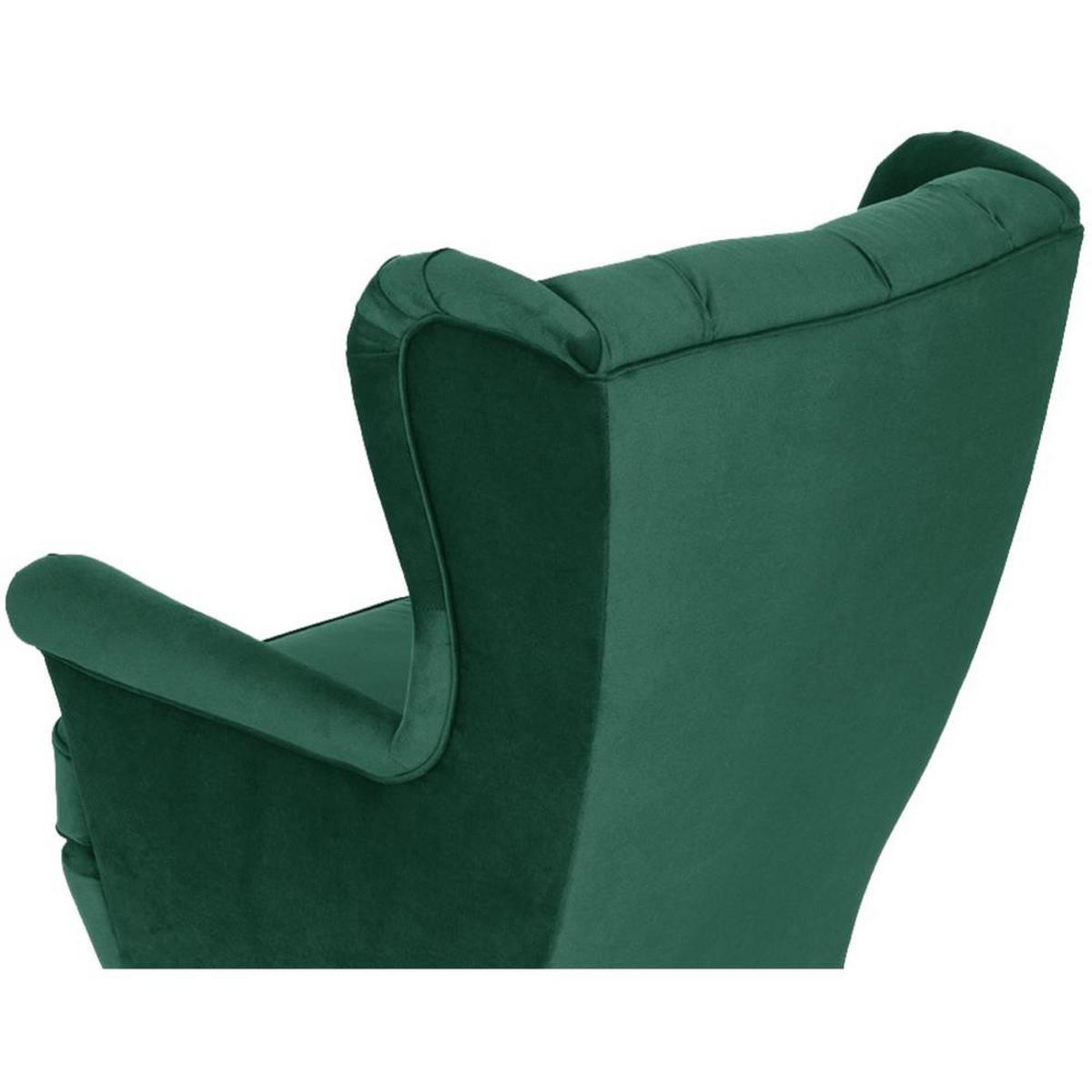 CHESTERFIELD-SESSEL Falco grün mit Holzbeinen - Wengefarben/Grün, Holz/Textil (82/102/92cm) - Beautysofa