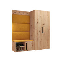 GARDEROBEN-SET Medi I - Schwarz/Orange, Holzwerkstoff/Kunststoff (80/191/50cm) - MIRJAN24