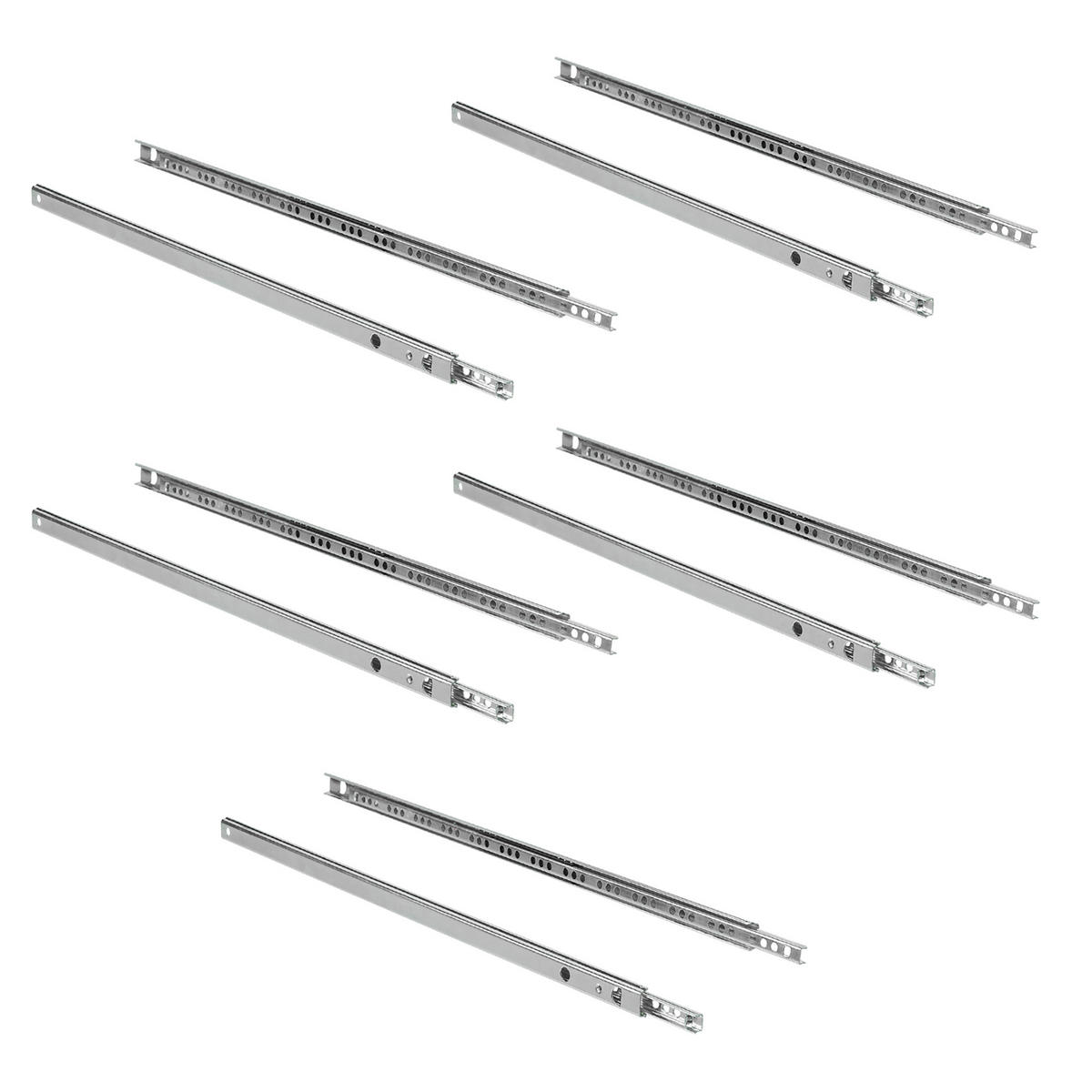 KUGELFÜHRUNGEN Höhe 17mm, TeilVollauszug, Verzinkt 5er-set - Zinkfarben, Metall (11/4/28.5cm) - EMUCA