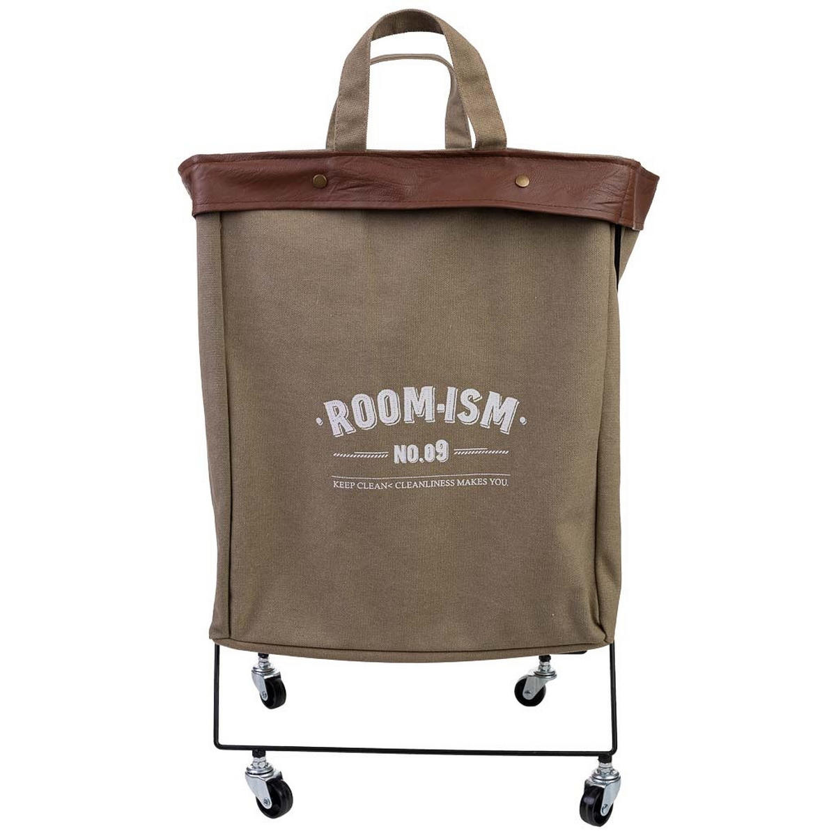 WÄSCHEKORB aus metall 41x32x58cm - Braun, Textil (43/60/34cm) - Wanderlust