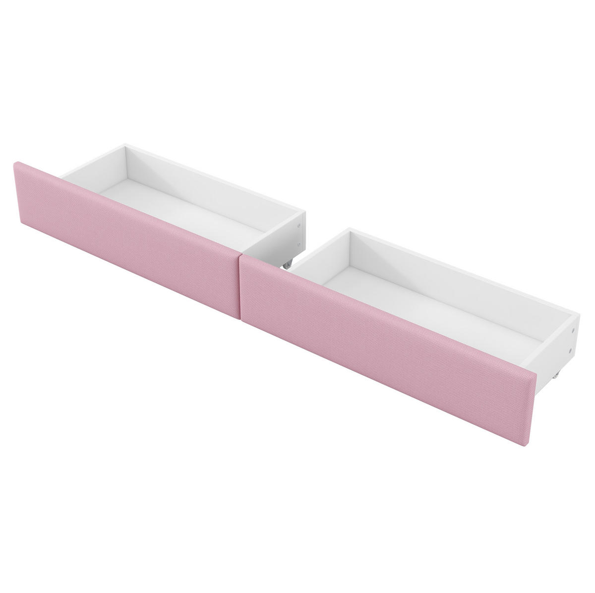 POLSTERBETT 90/200 cm in Rosa mit LED-Beleuchtung, USB und 2 Schubladen - Rosa, Textil (90/200cm) - BEAOK