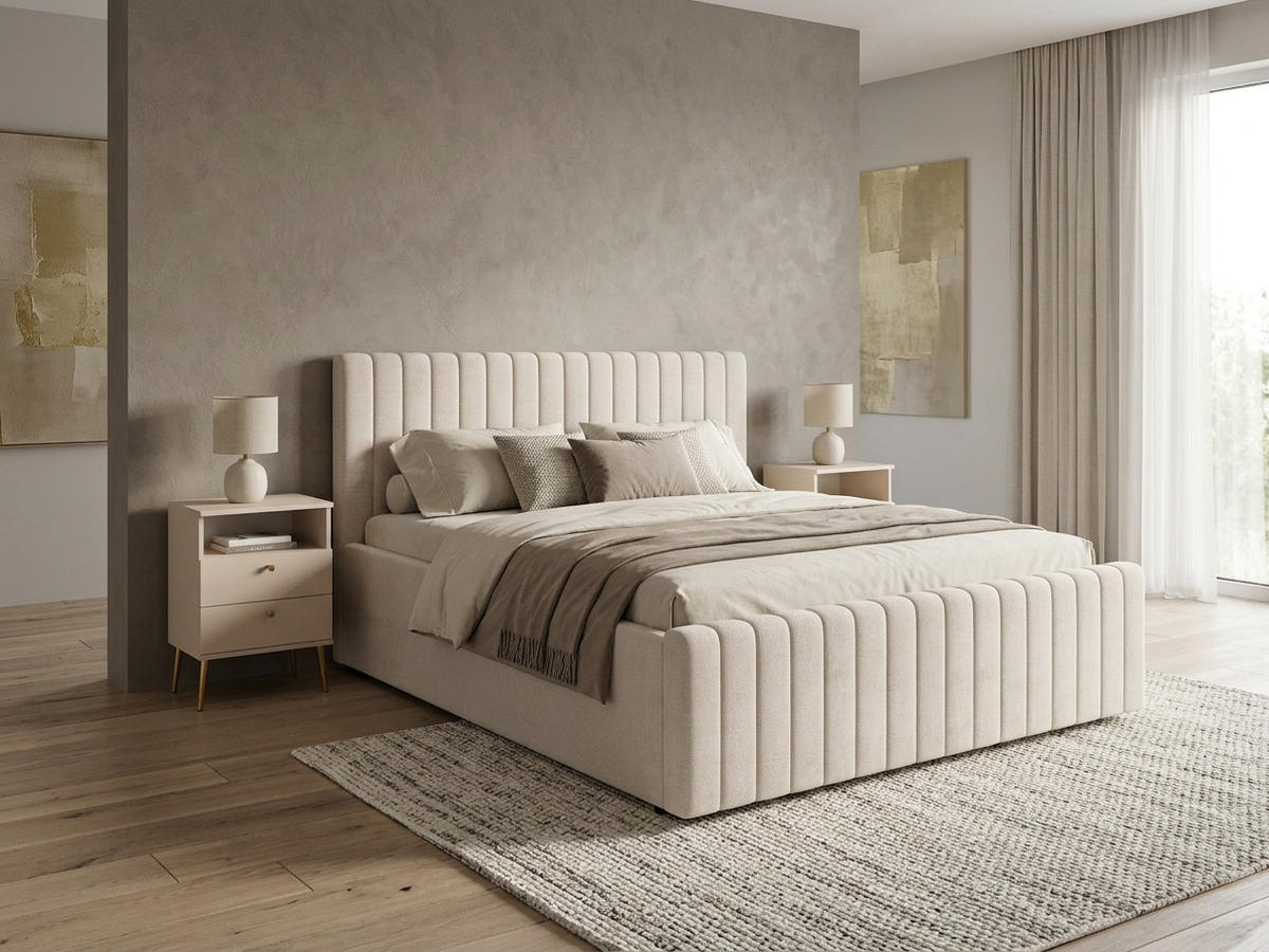 POLSTERBETT BELVIA – 120×200 cm mit Lattenrost, ohne Bettkasten Kaschmir Beige - Kaschmir, Holzwerkstoff (120/200cm) - Milaros Markt