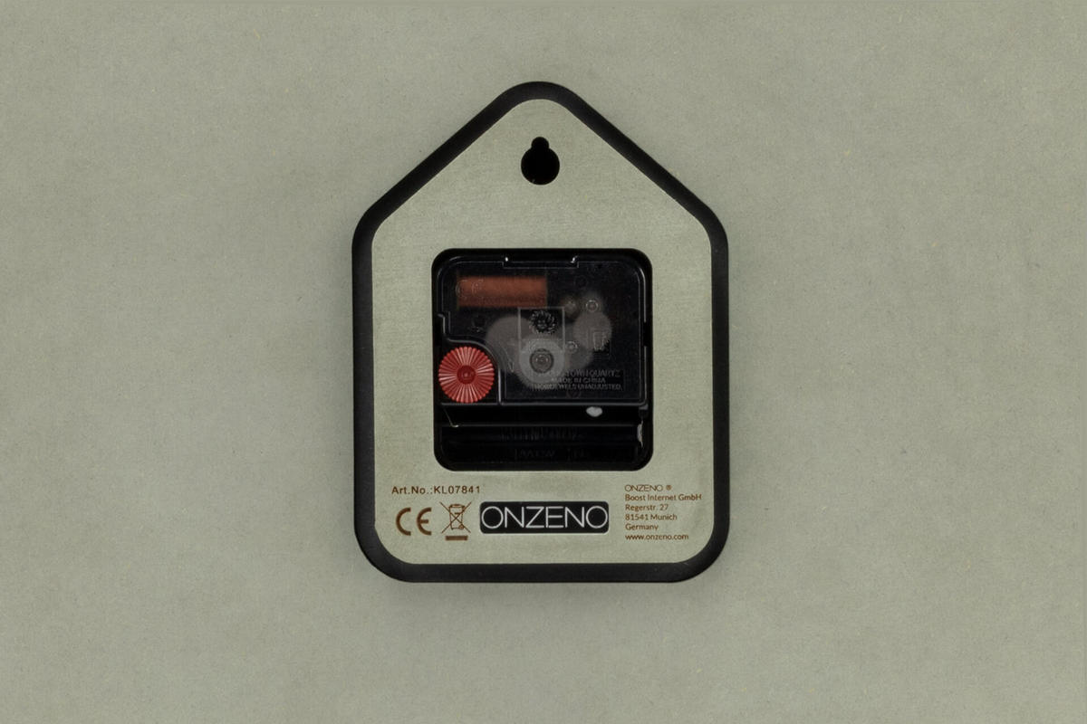 WANDUHR Design Schwarz 42/36 cm - Schwarz, Holzwerkstoff (1.6/36/1cm) - ONZENO
