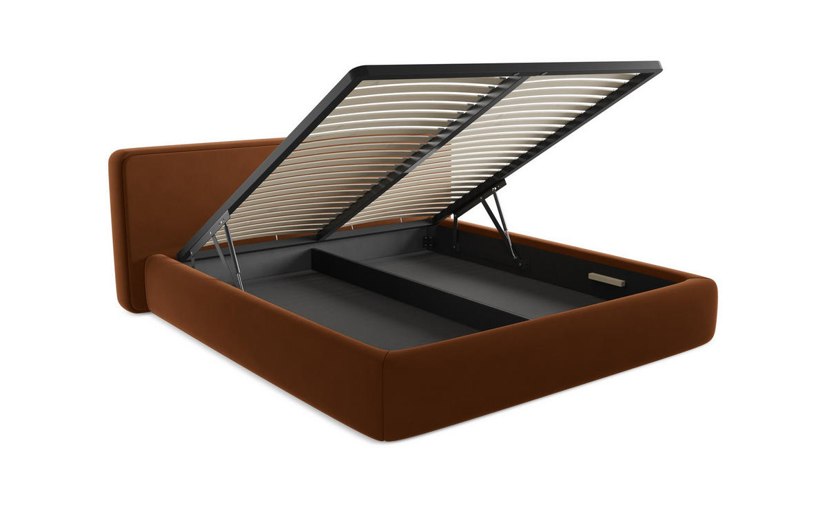 POLSTERBETT mit Lattenrost 200x260 Schwarz - Schwarz, Kunststoff/Textil (140/200cm) - Makamii