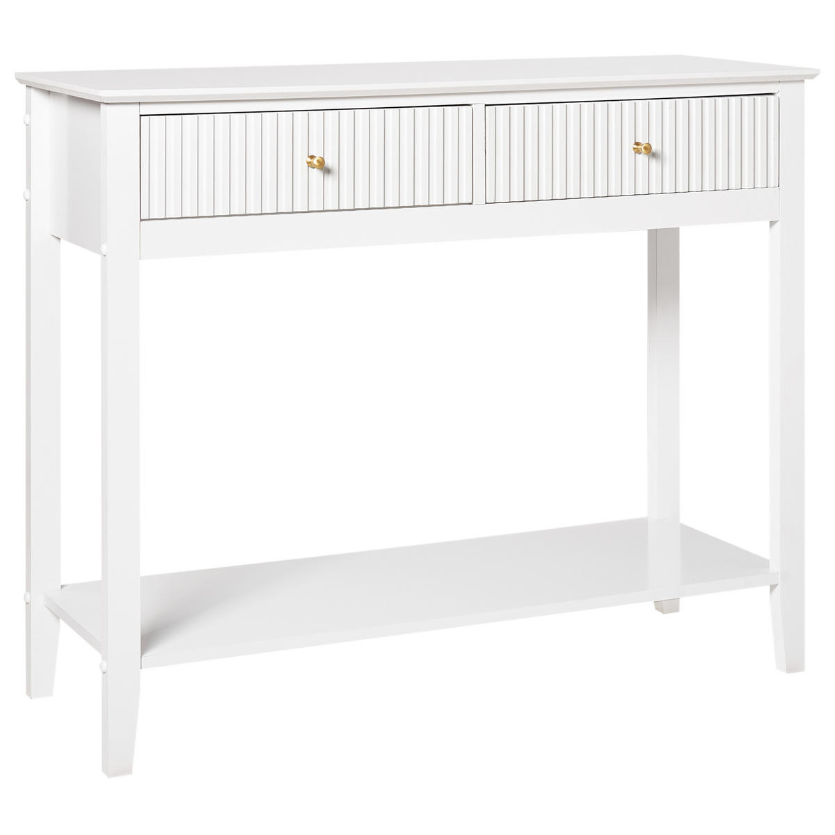 KONSOLENTISCH Weiß Assisi - Weiß, Holzwerkstoff (35/100/80cm) - Beliani