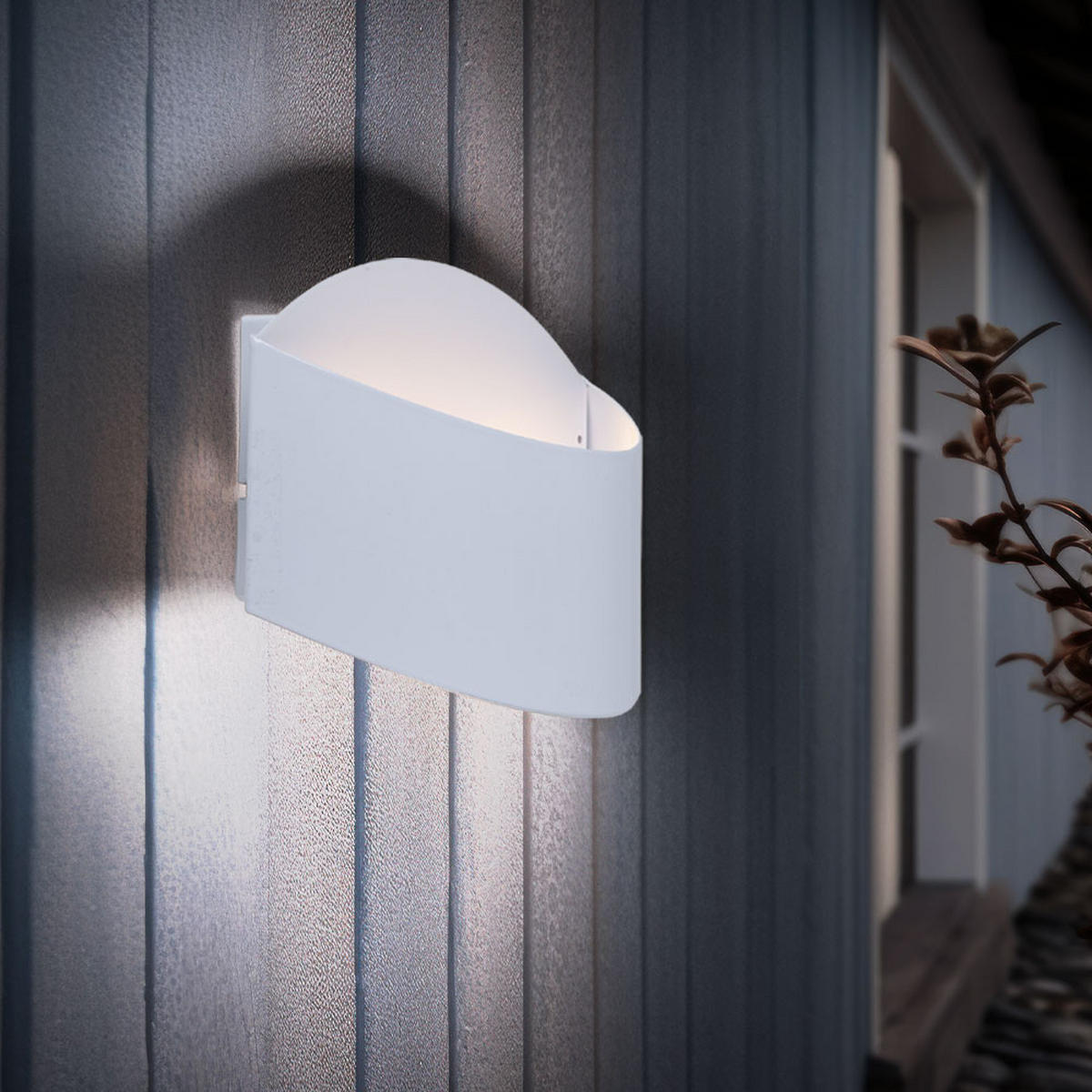 LED AUSSEN-WANDLEUCHTE Stahl Weiß ESPARTA - Weiß, Metall (9.5/16/22cm)