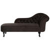 CHAISELONGUE Samtstoff dunkelbraun rechtsseitig Nimes - Braun, Textil (170/79/61cm) - Beliani
