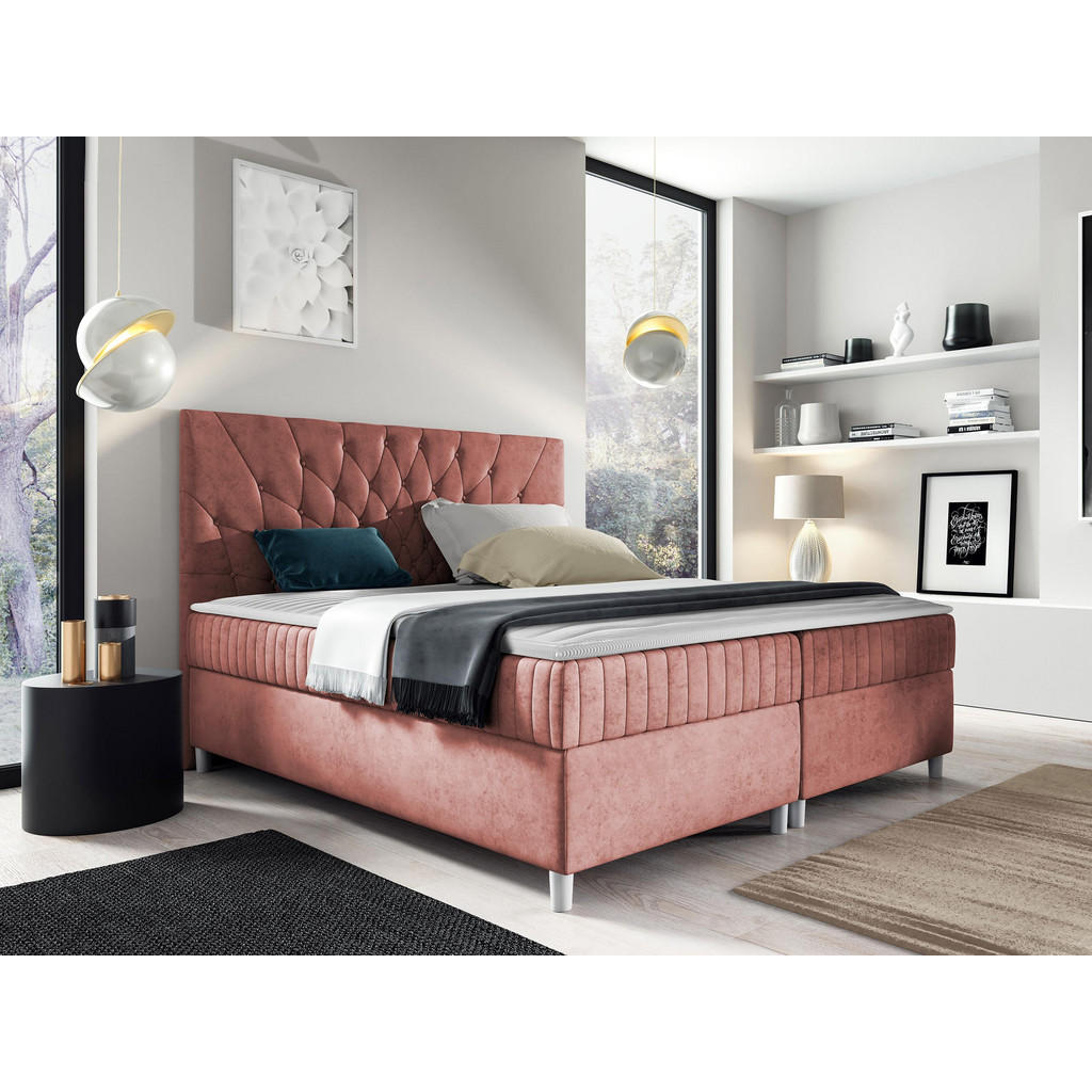Thumbnail - Mirjan24 Boxbett, Rosa, Holz, H3, 160x200 cm, Schlafzimmer, Betten, Boxspringbetten