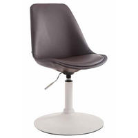 DREHSTUHL Lederlook braun - Weiß/Braun, Textil/Metall (48/76/57cm) - CLP